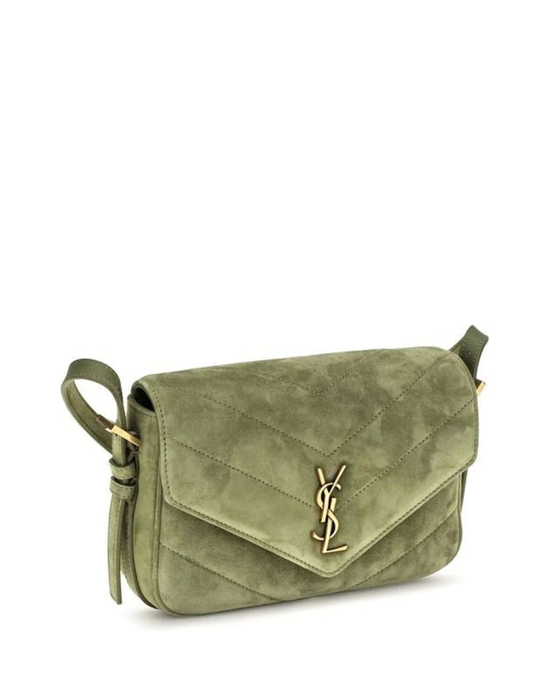Saint Laurent Cross Body Bag in green, Suede — view 2