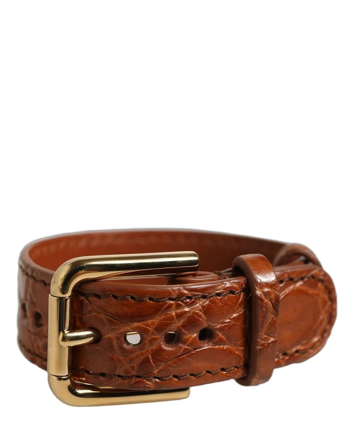 Dolce & Gabbana Bracelet in brown, Caiman Leather — view 6