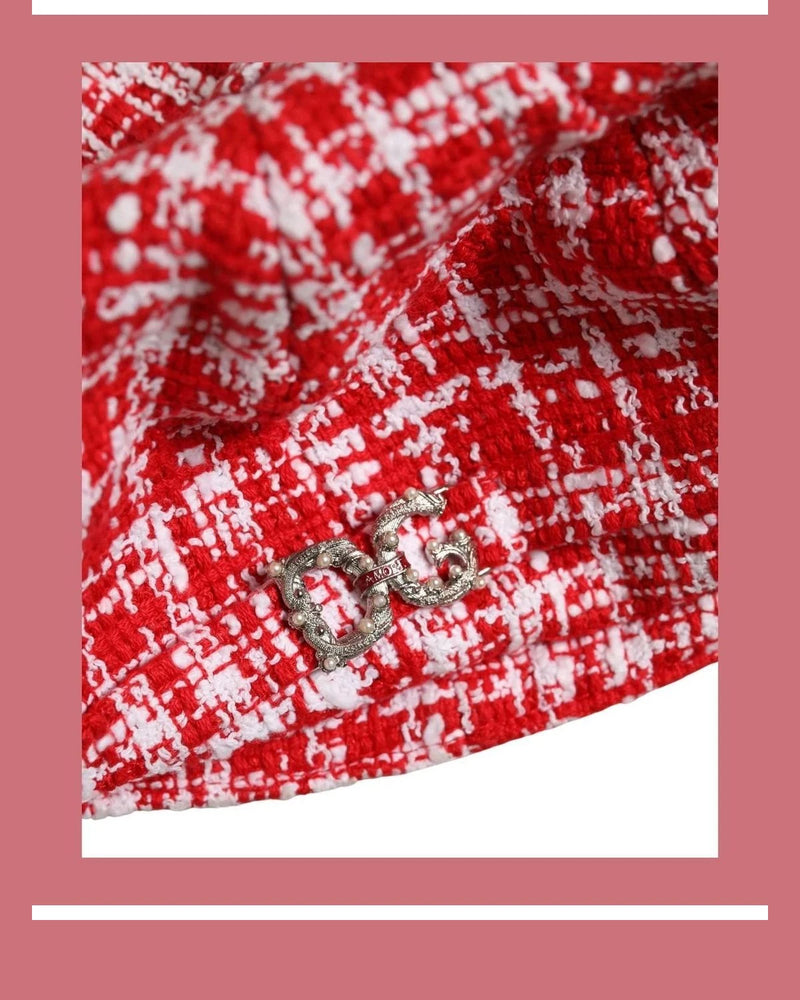 Dolce & Gabbana Winter Hat in red, Cotton — view 8