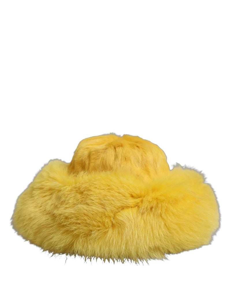 Dolce & Gabbana Winter Hat in yellow, Fox Fur — view 2