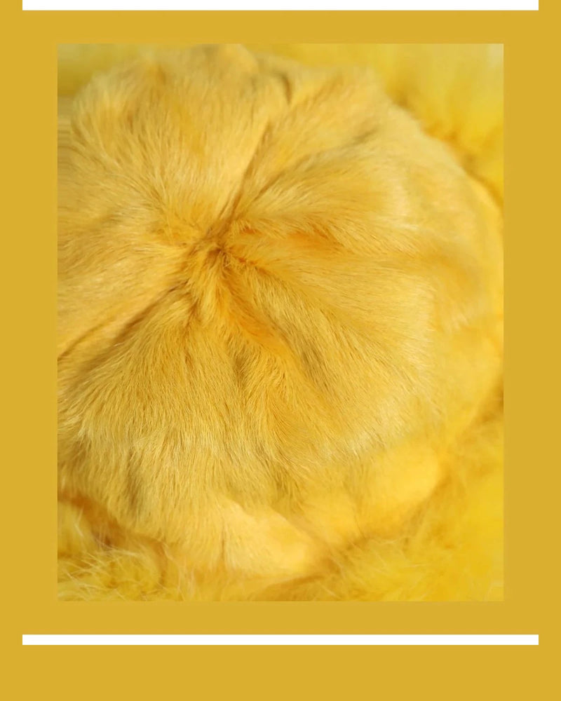 Dolce & Gabbana Winter Hat in yellow, Fox Fur — view 6