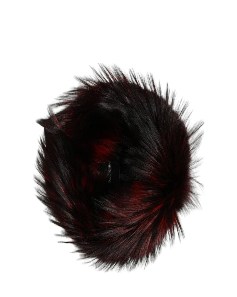 Dolce & Gabbana Bucket Hat in red, Fox Fur