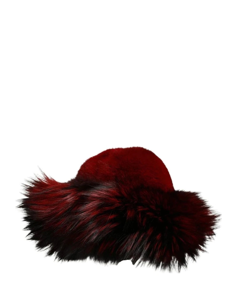 Dolce & Gabbana Bucket Hat in red, Fox Fur — view 2