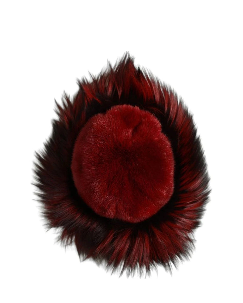 Dolce & Gabbana Bucket Hat in red, Fox Fur — view 5