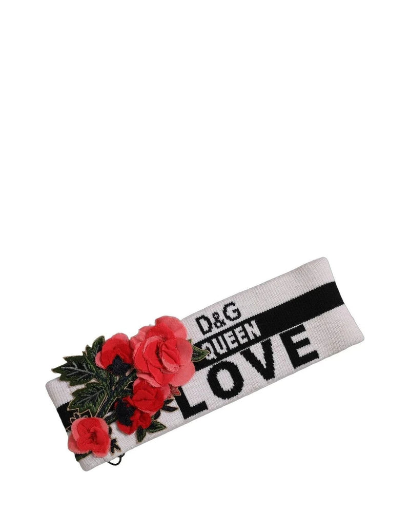 Dolce & Gabbana Headband in white, Virgin Wool — view 3