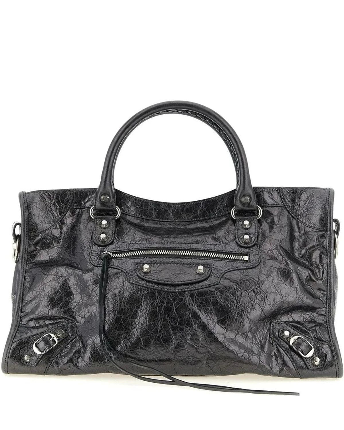 Balenciaga Satchel Bag in silver, Lamb Leather