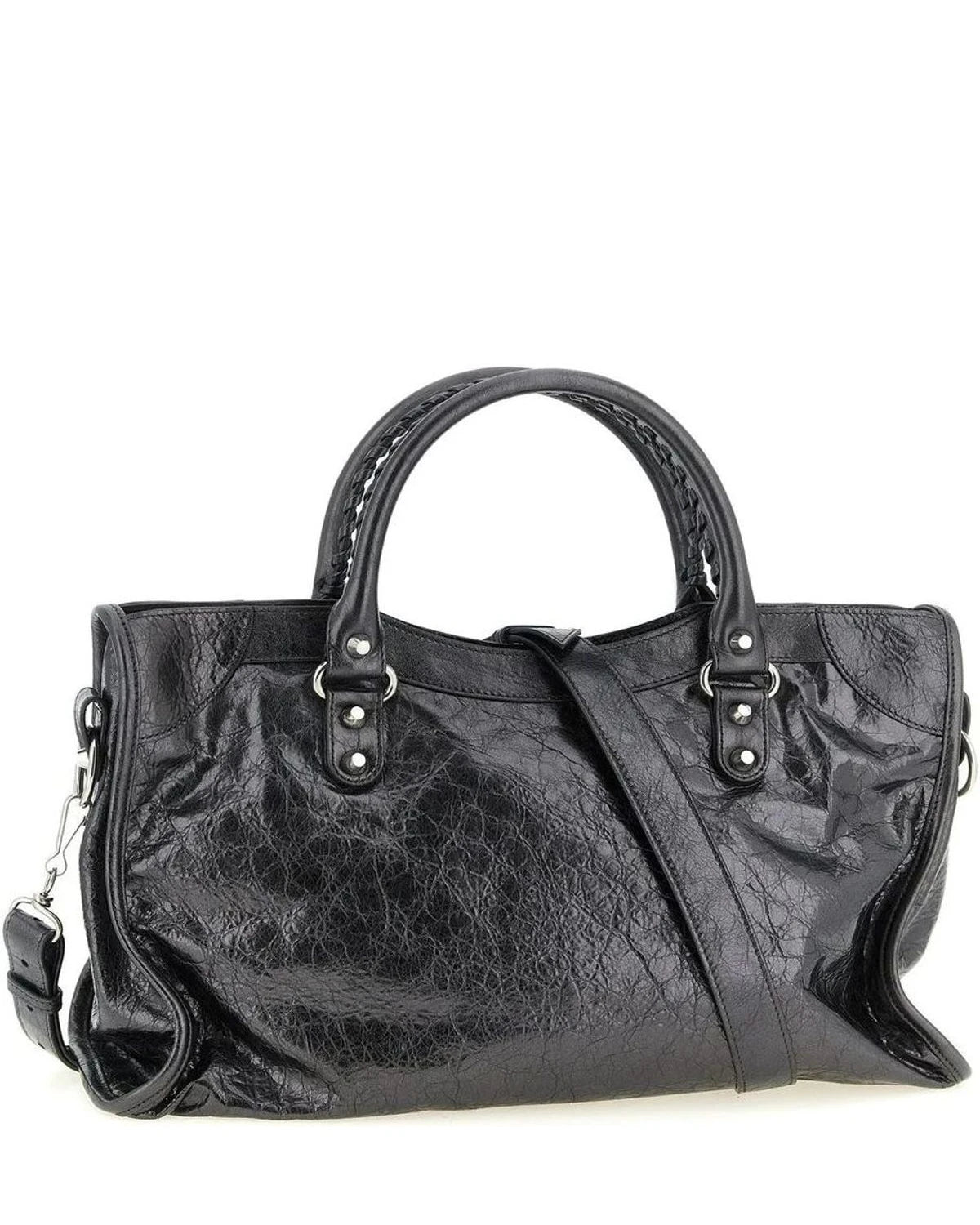 Balenciaga Satchel Bag in silver, Lamb Leather — view 2