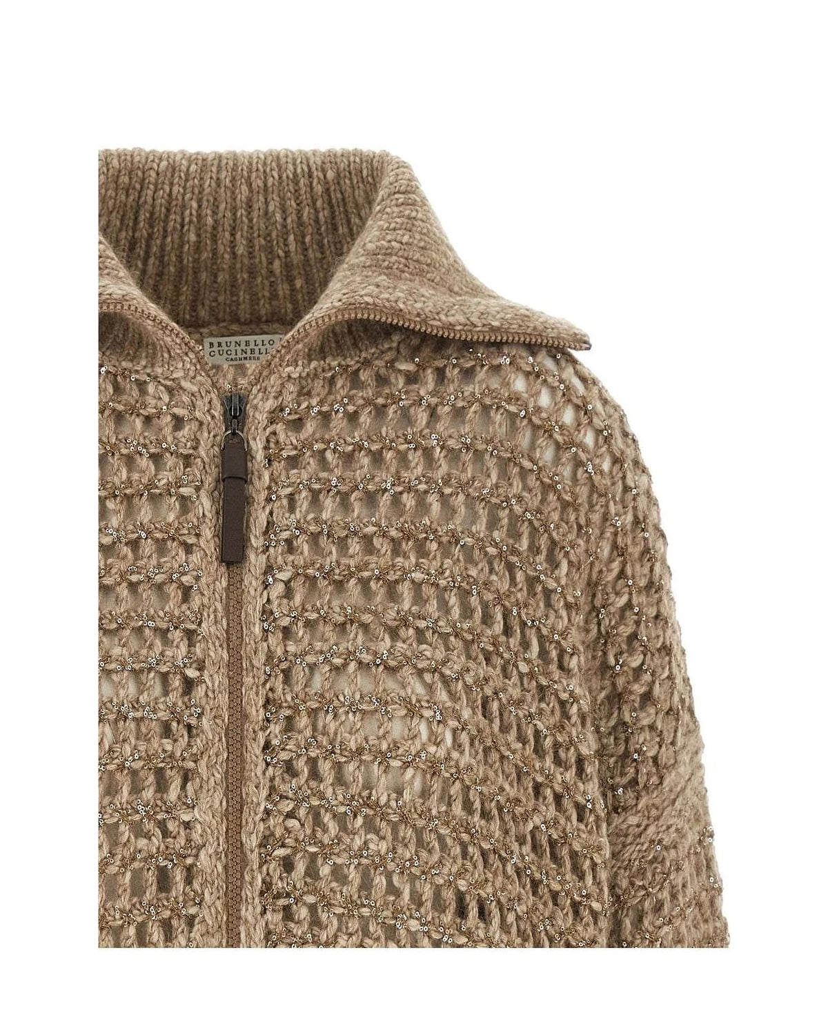 Brunello Cucinelli Cardigan in beige, Wool — view 3