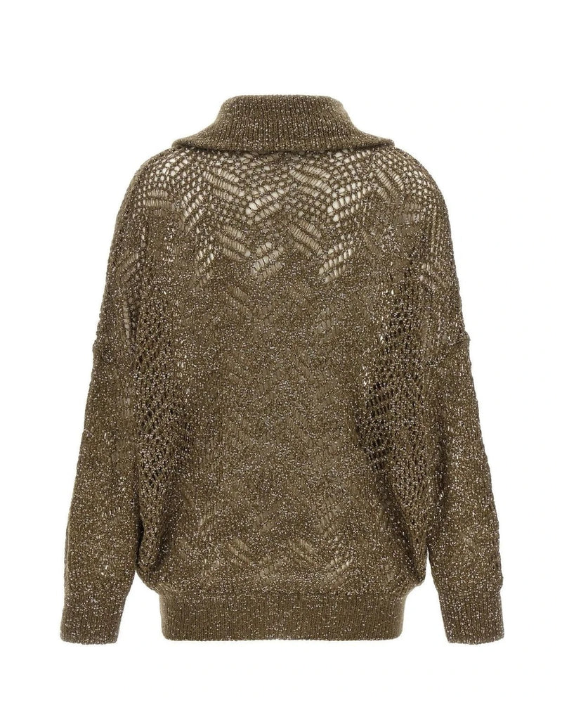 Brunello Cucinelli Cardigan in brown, Polyamide — view 2