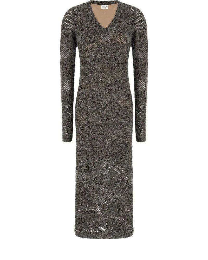 Brunello Cucinelli Dresse in gray, Nylon