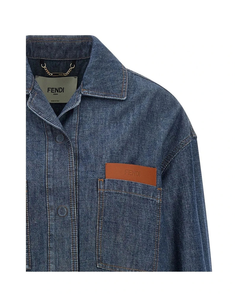 Fendi Trucker Jacket in blue — view 3