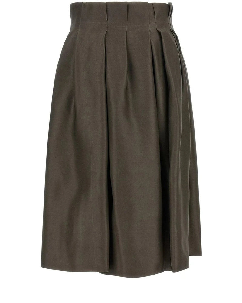 Khaite Skirt in brown, Silk — view 2