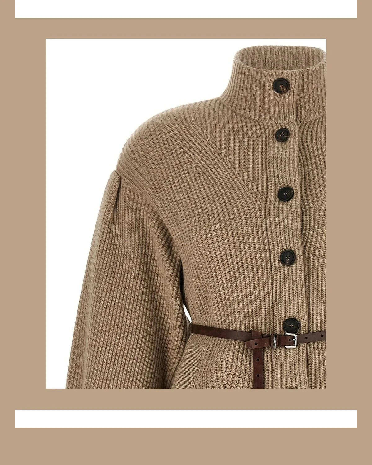 Brunello Cucinelli Cardigan in beige, Virgin Wool — view 3