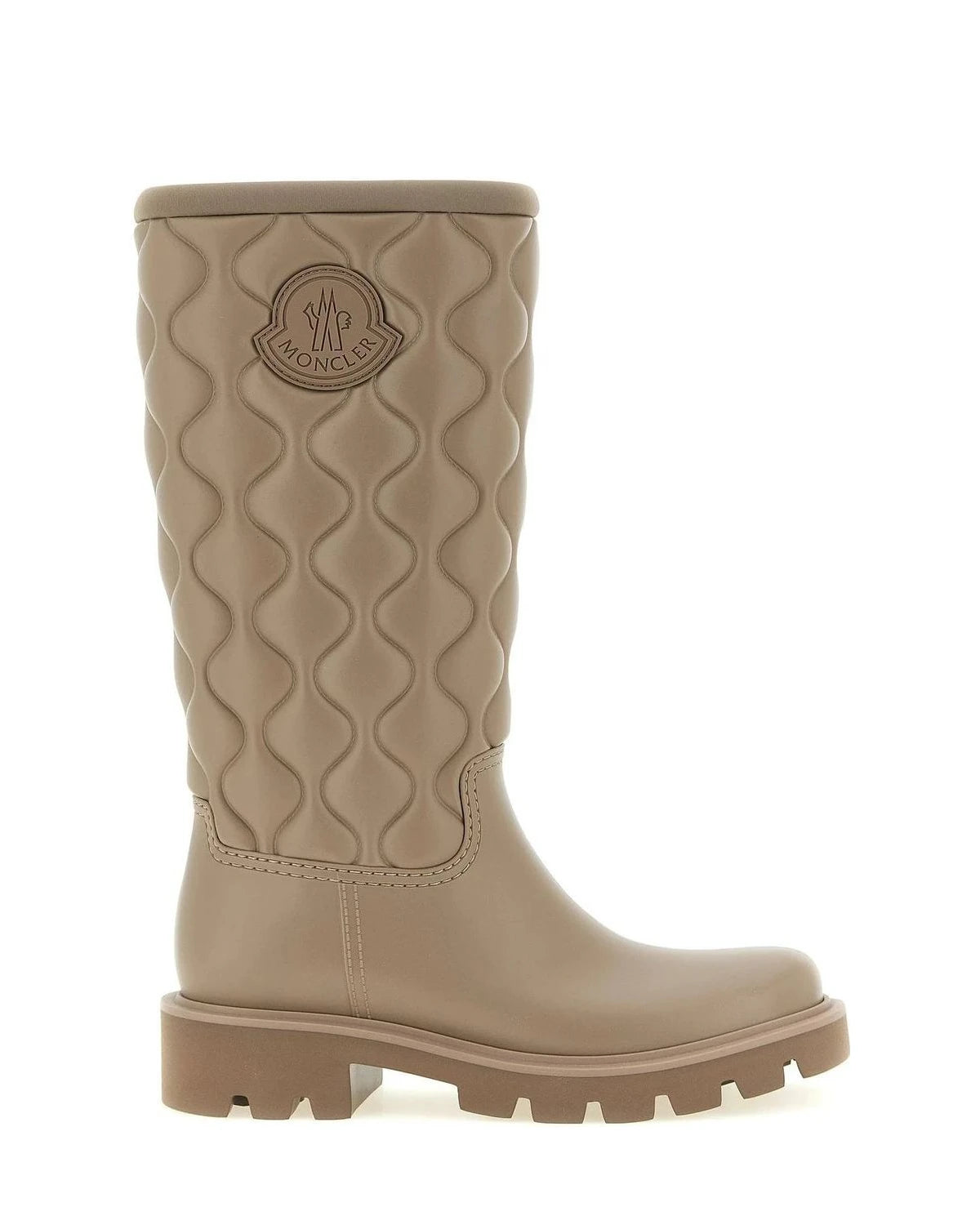 Moncler Knee High Boots in beige, Pvc
