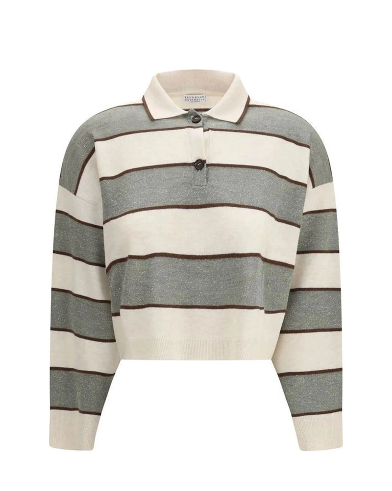 Brunello Cucinelli Henley Shirt in multicolor, Fleece Wool
