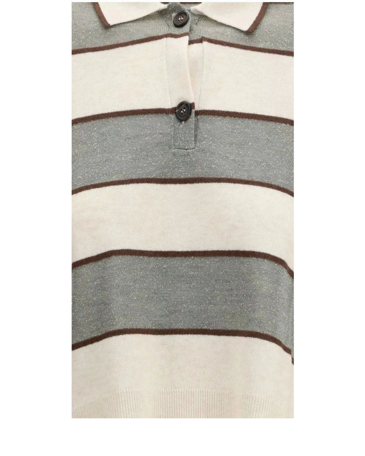 Brunello Cucinelli Henley Shirt in multicolor, Fleece Wool — view 3