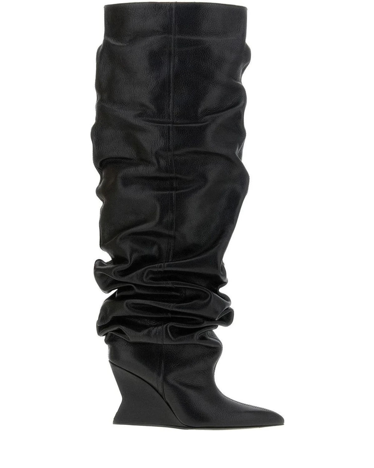 Balmain Knee High Boots in black, Calfskin Leather
