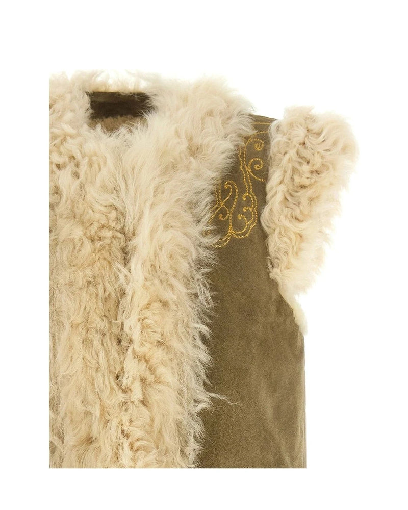 Etro Vest in beige, Lamb Fur — view 3