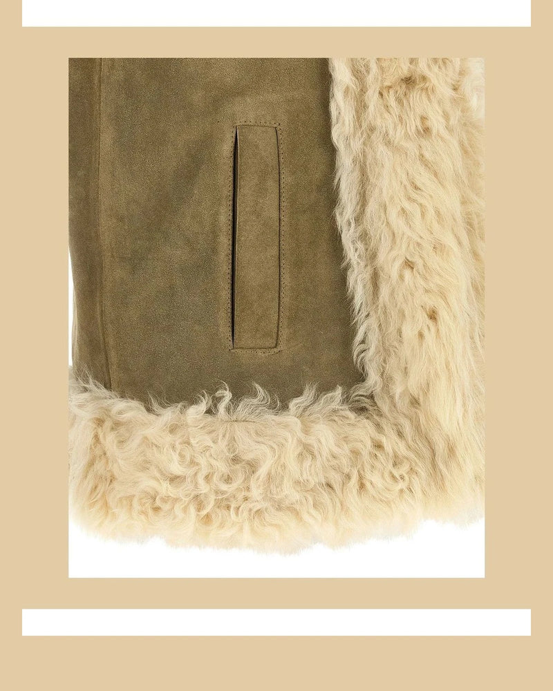 Etro Vest in beige, Lamb Fur — view 4