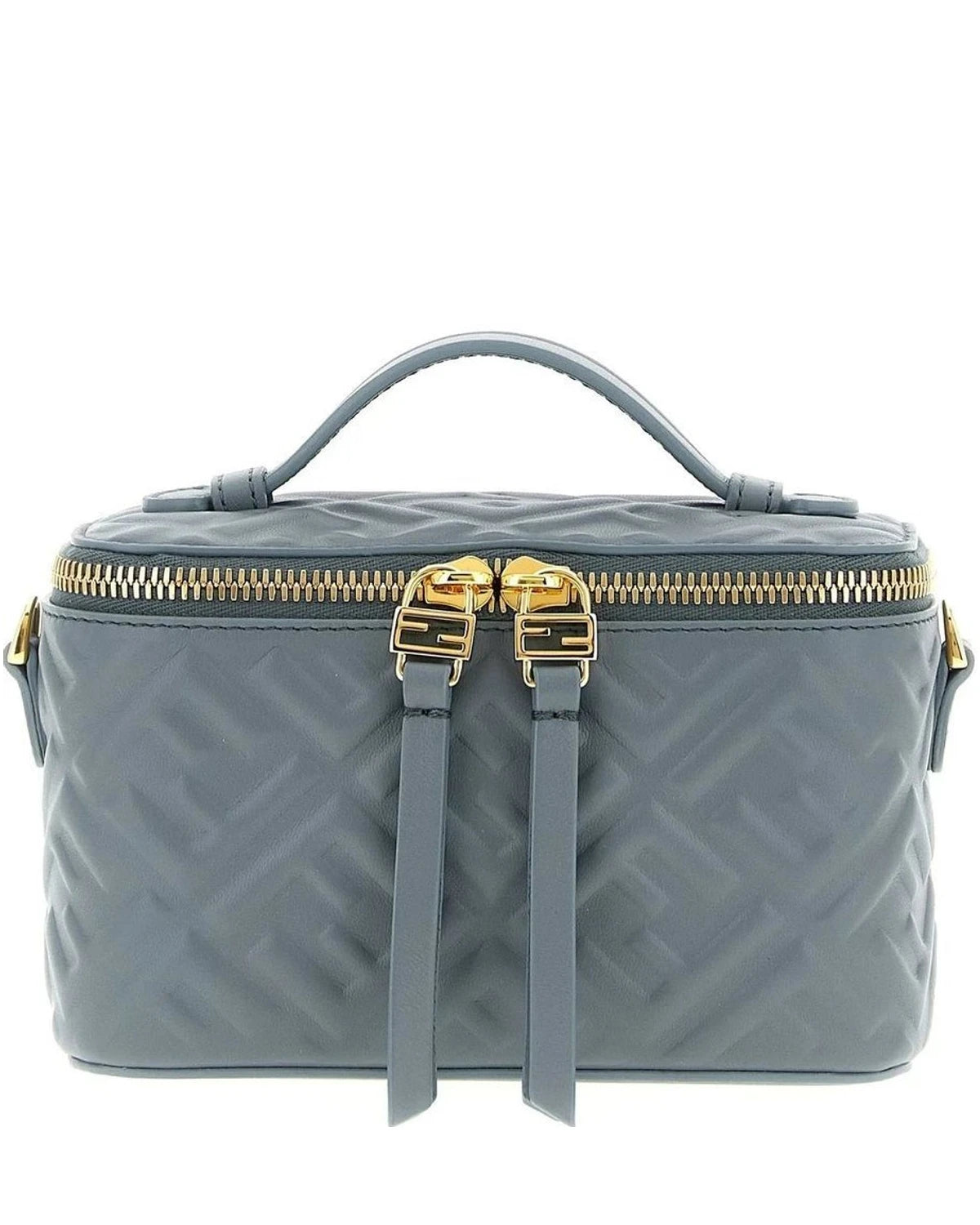 Fendi Makeup Bag in blue, Lamb Leather