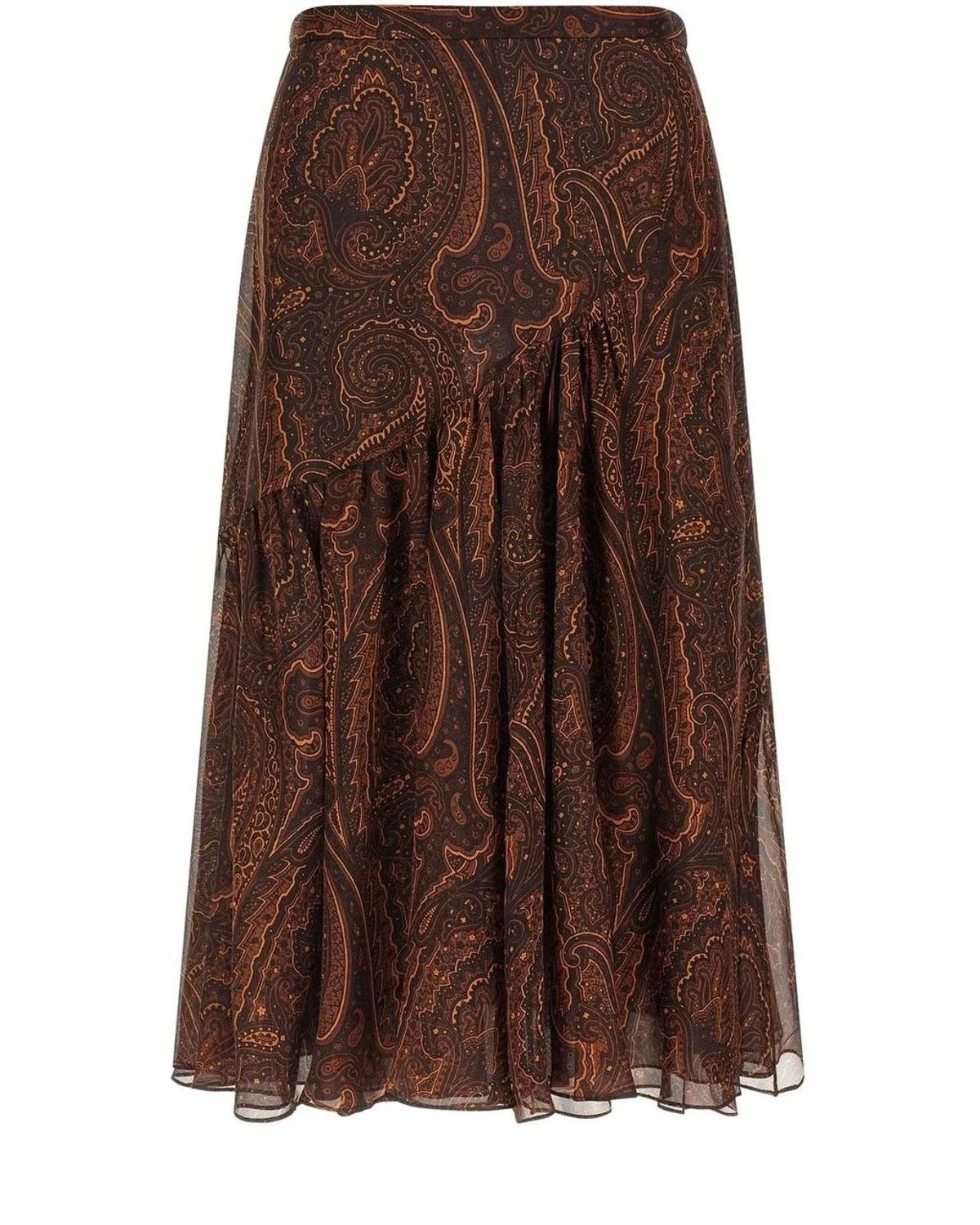 Etro Skirt in brown, Silk — view 2