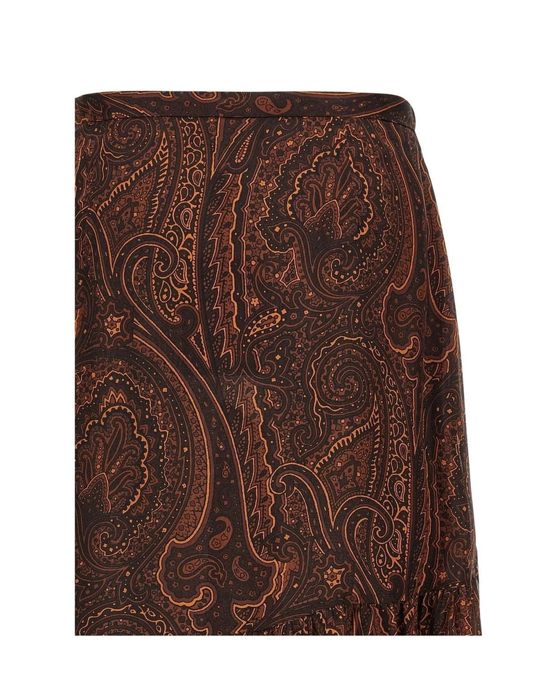 Etro Skirt in brown, Silk — view 3