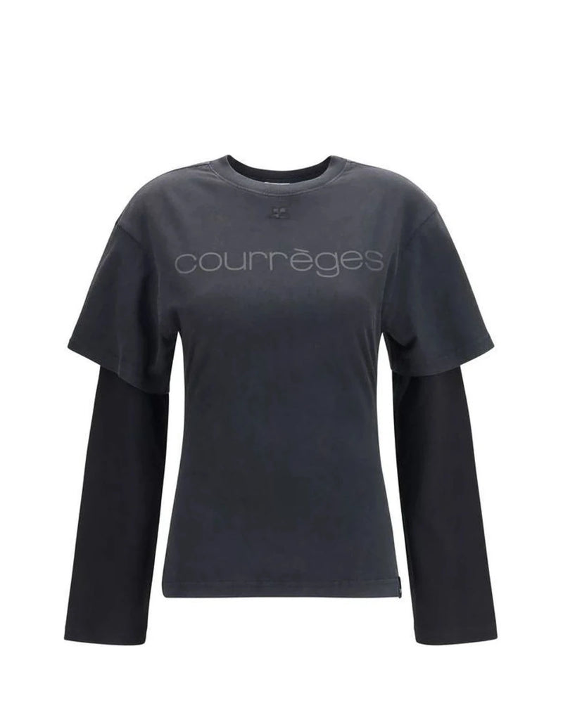 Courrèges T-Shirt in black, Cotton