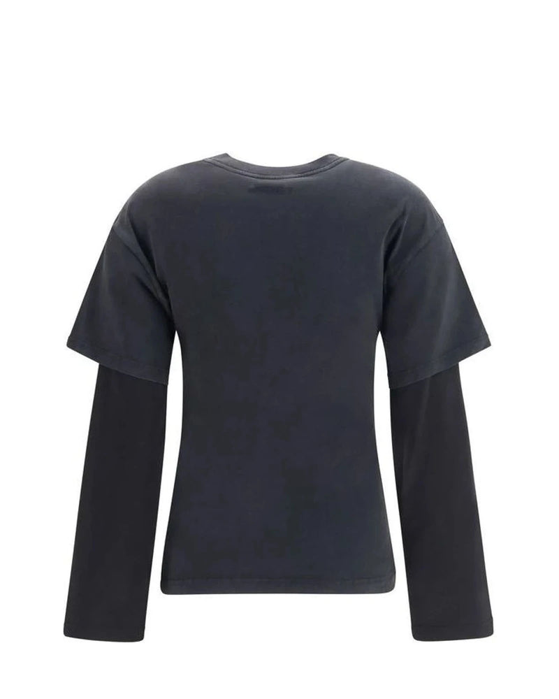 Courrèges T-Shirt in black, Cotton — view 2