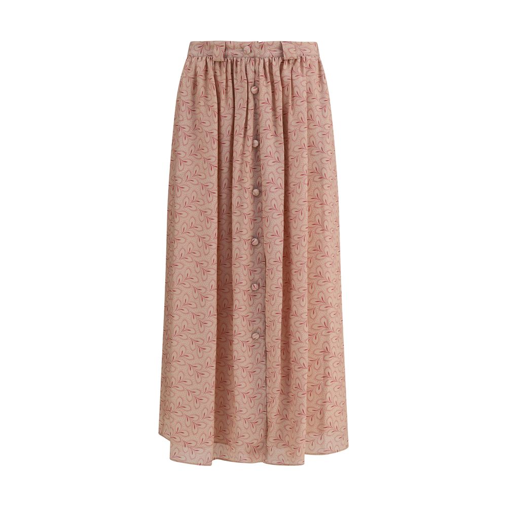 Kristina Ti Half Circle Skirt with Foliage Print Glam Steals