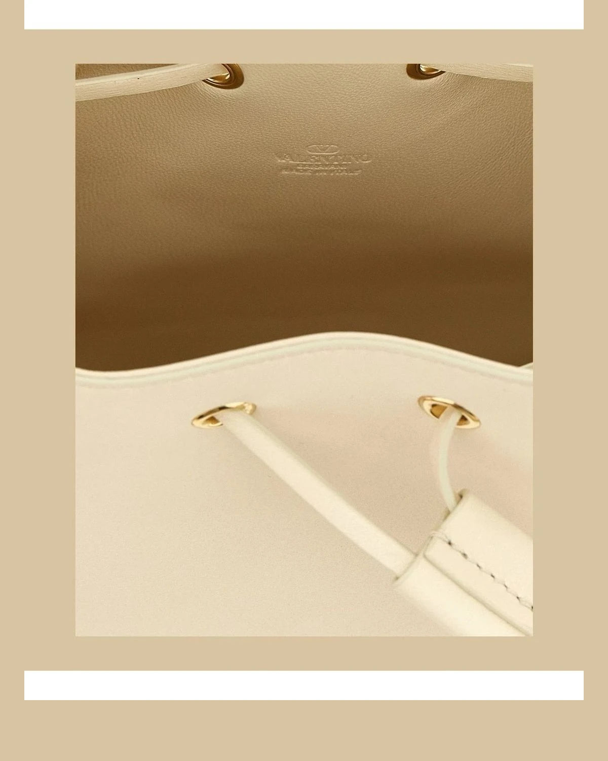 Valentino Garavani Bucket Bag in white, Lamb Leather — view 4