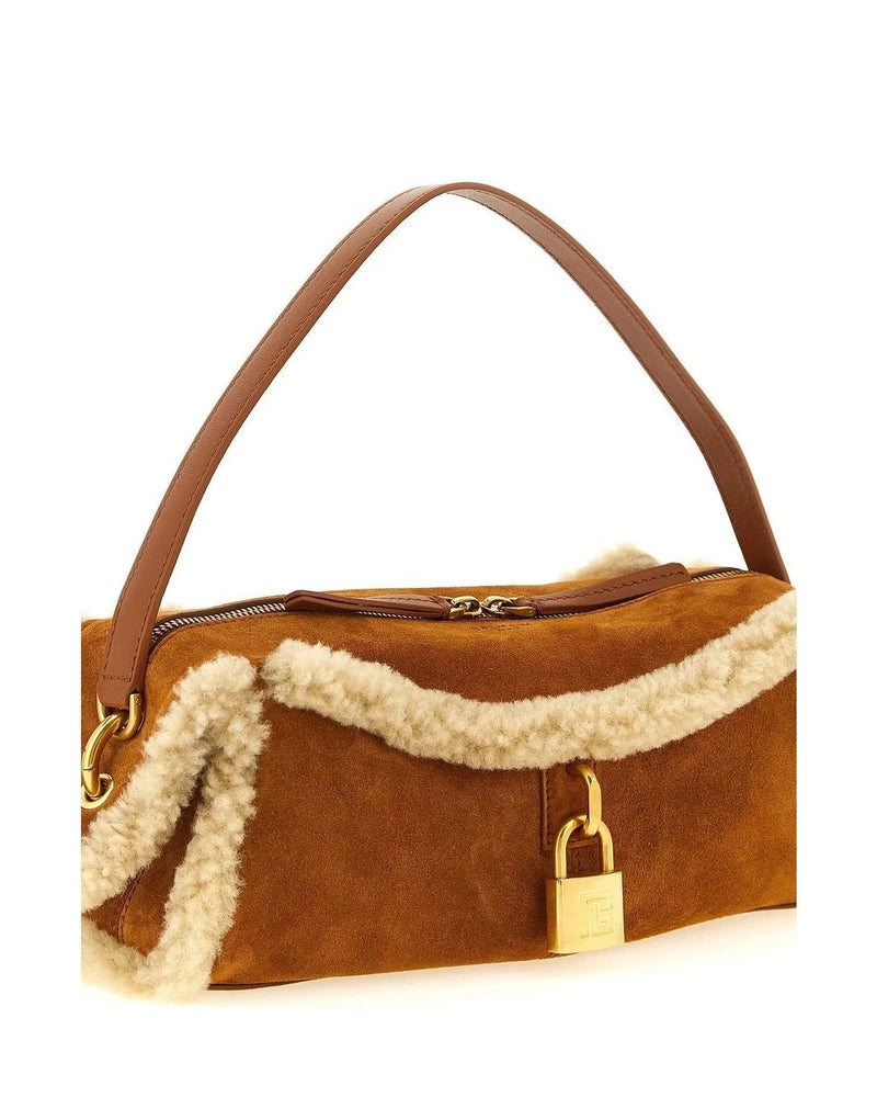 Balmain Shoulder Bag in brown, Calfskin Leather — view 3