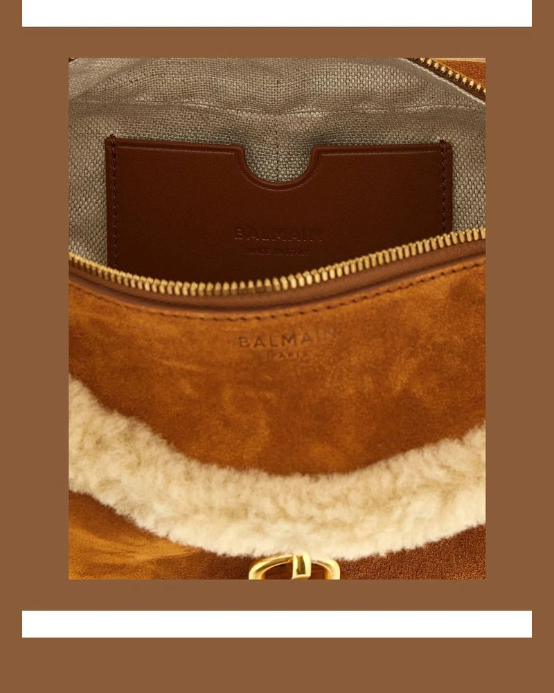 Balmain Shoulder Bag in brown, Calfskin Leather — view 4