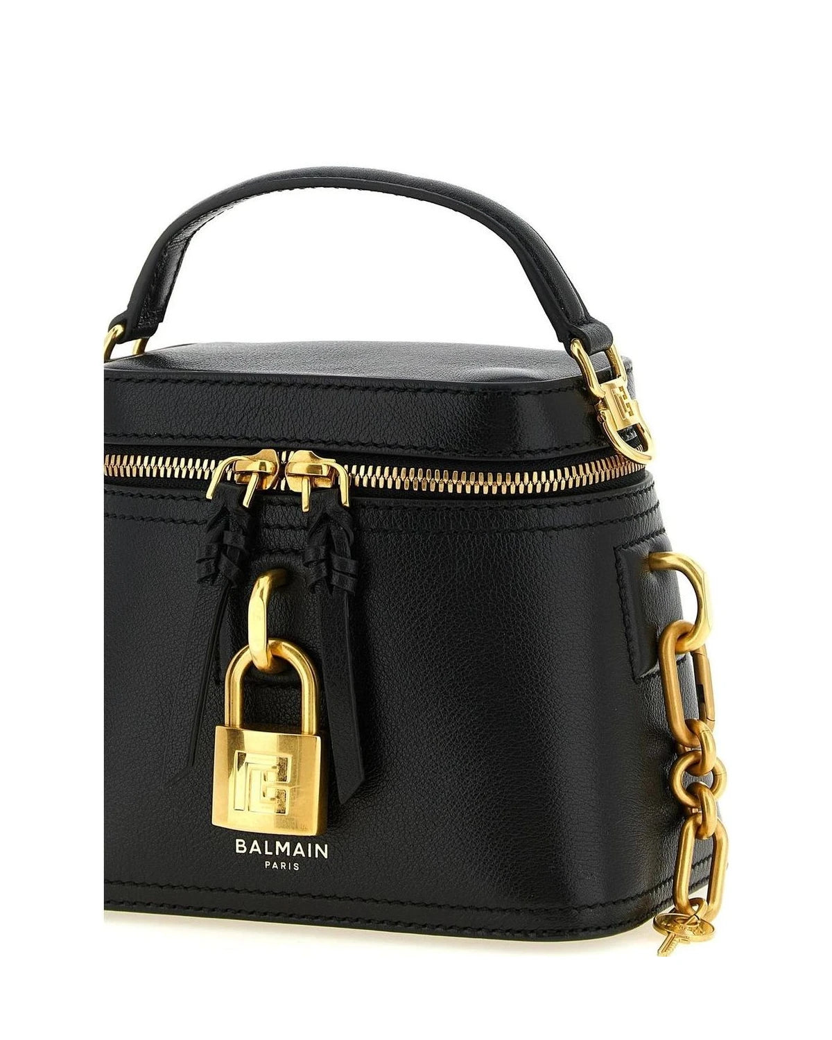 Balmain Satchel Bag in black, Buffalo Leather — view 3