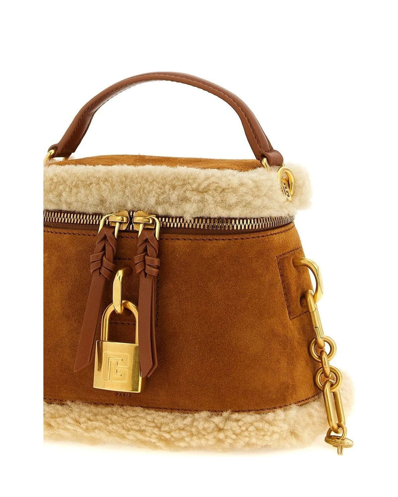 Balmain Satchel Bag in brown, Calfskin Leather — view 3