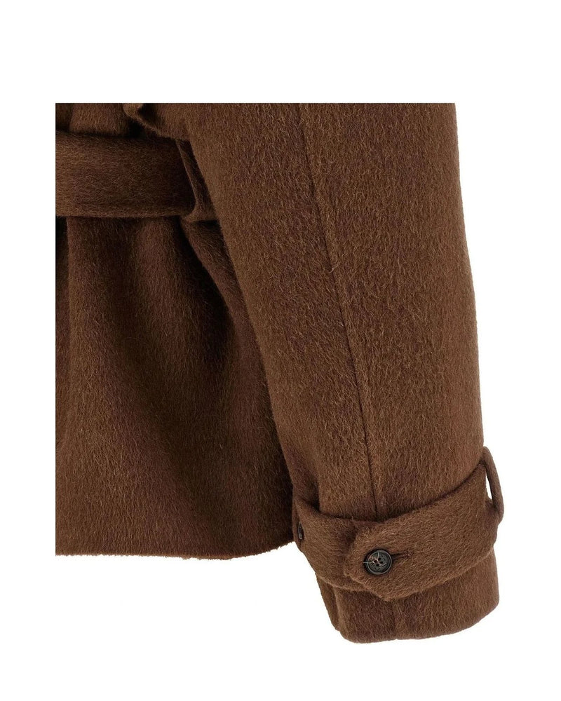 Giuseppe Di Morabito Wrap Coat in brown — view 4