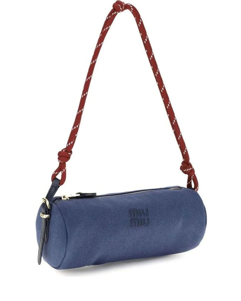 Miu Miu Cross Body Bag in blue, Cotton — view 2