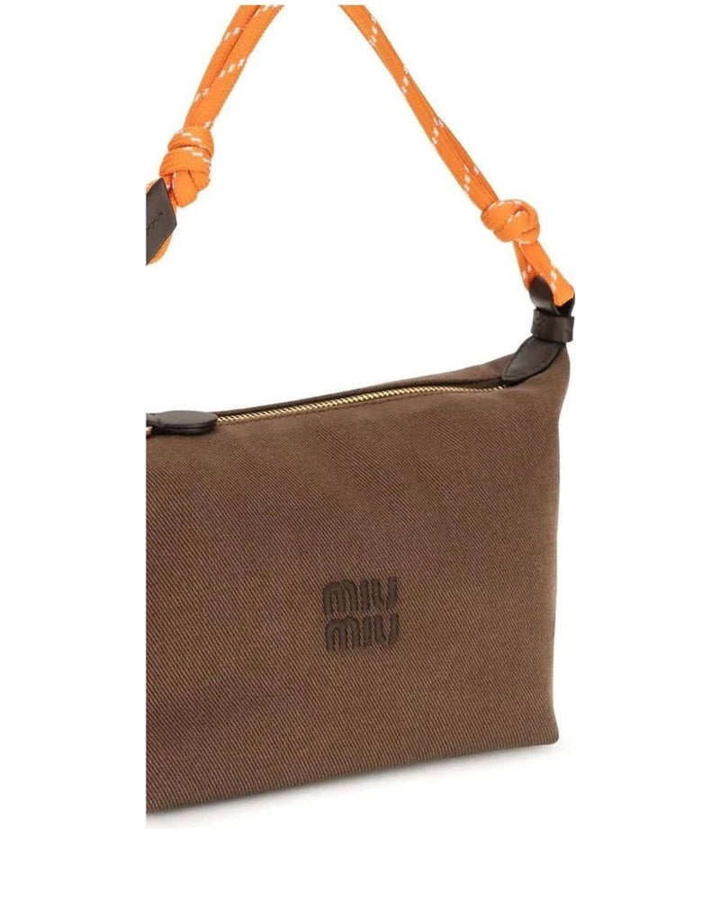 Miu Miu Shoulder Bag in brown, Cotton — view 4