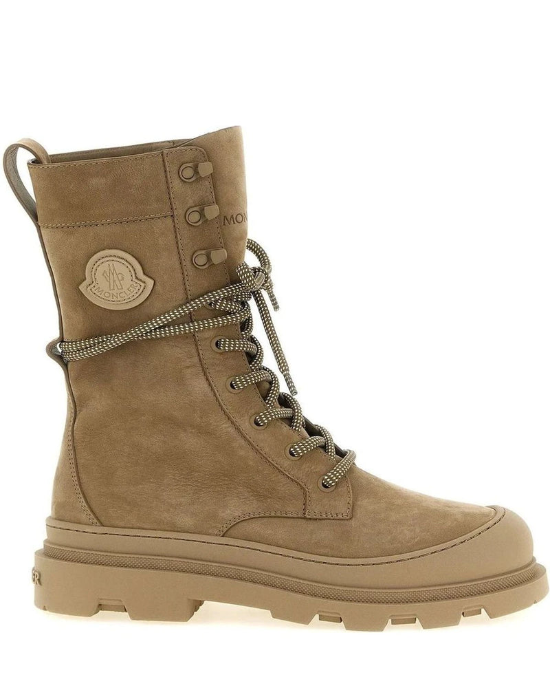 Moncler Boots in beige, Leather