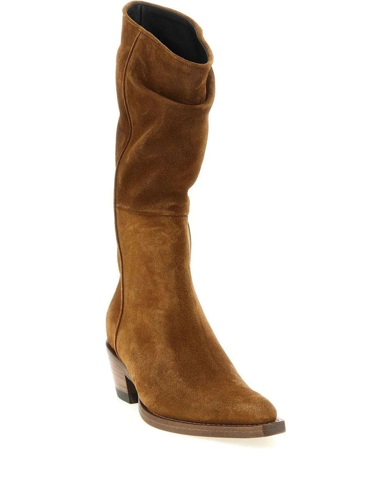 Khaite Chelsea Boots in brown, Calfskin Leather — view 2