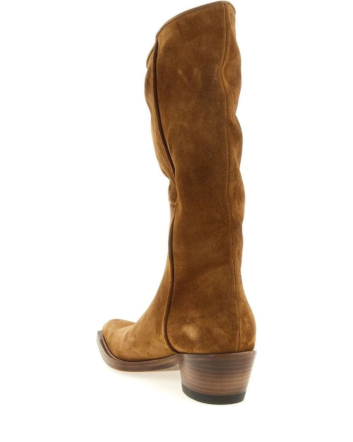 Khaite Chelsea Boots in brown, Calfskin Leather — view 3