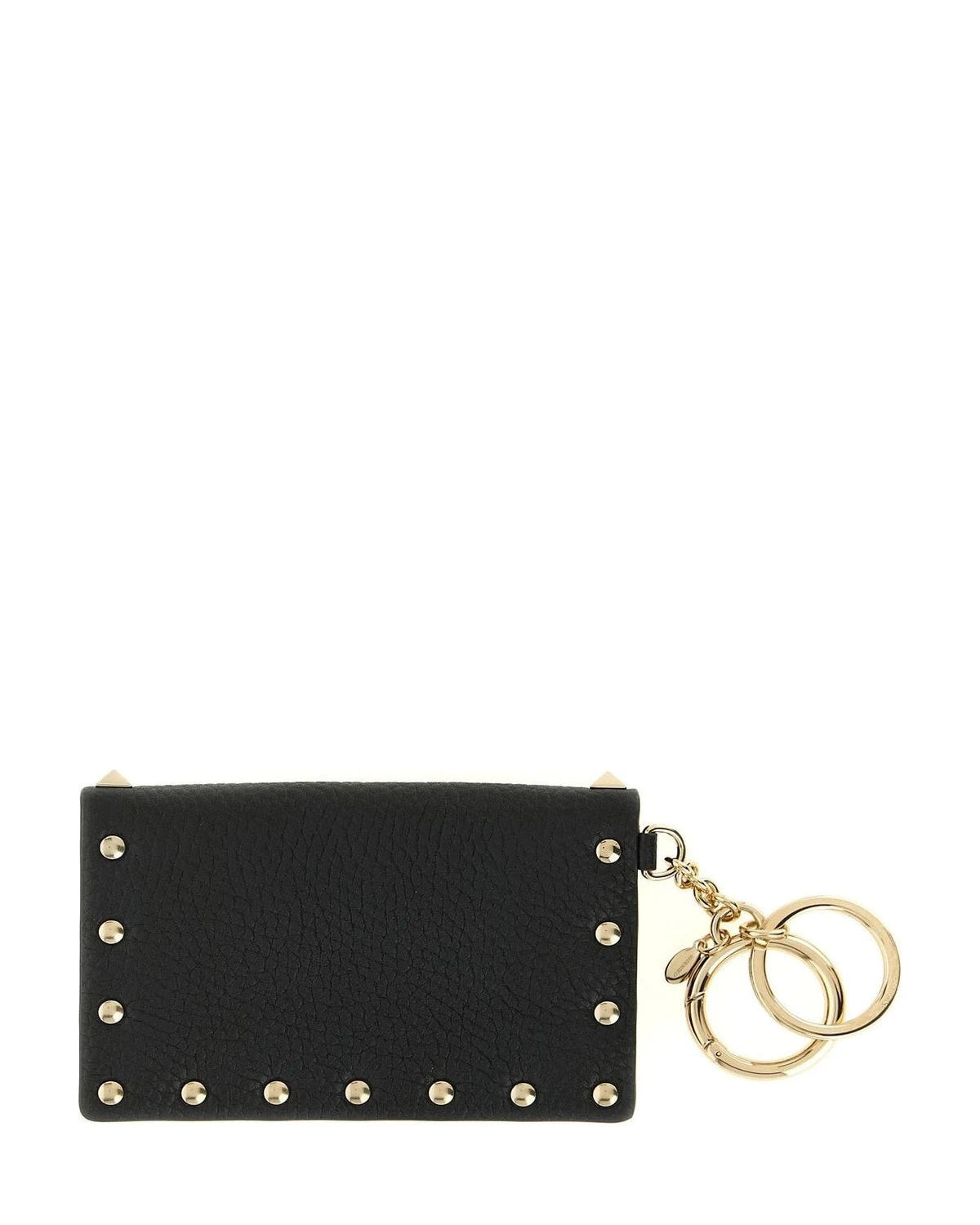 Valentino Garavani Keychain in black, Calfskin Leather — view 2