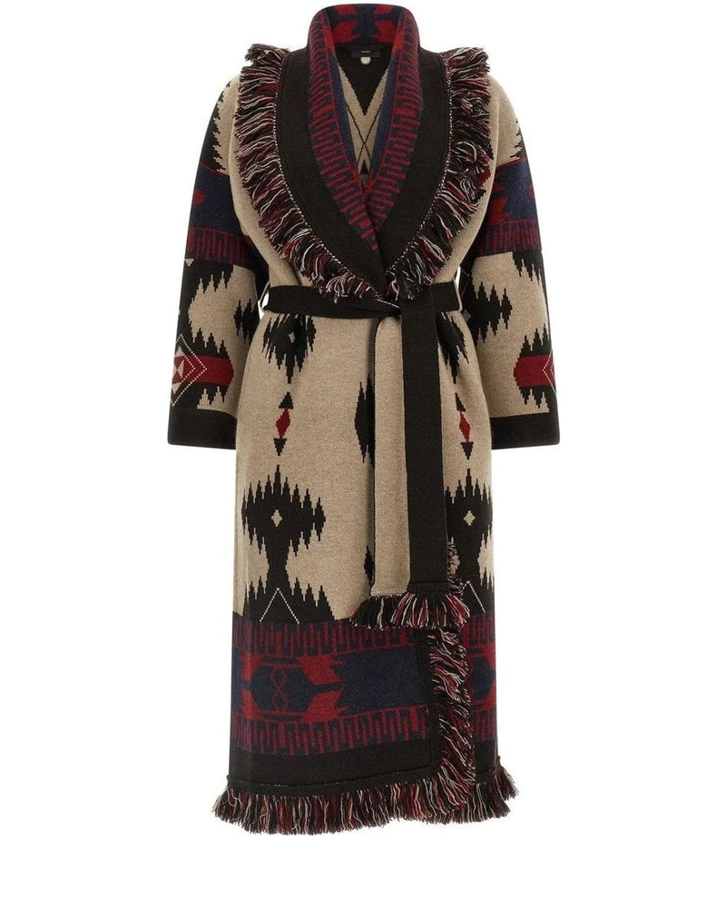 Alanui Wrap Coat in multicolor, Virgin Wool