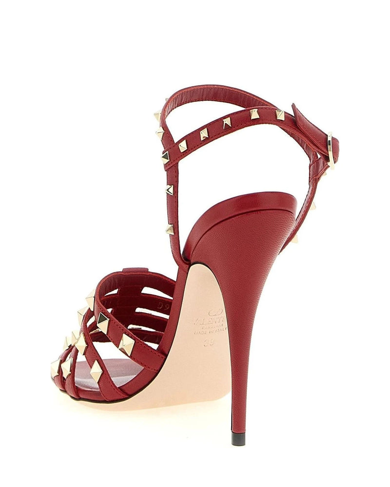 Valentino Garavani Sandals in red, Calfskin Leather — view 3