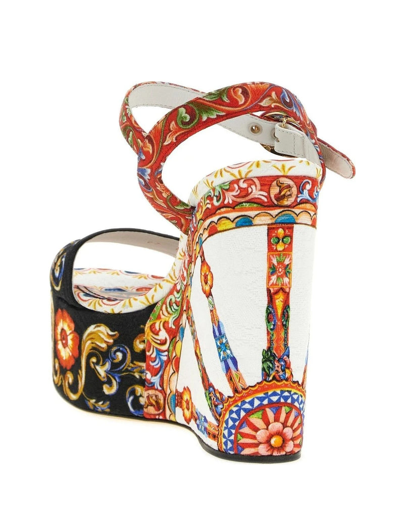 Dolce & Gabbana Wedges in multicolor, Viscose — view 3