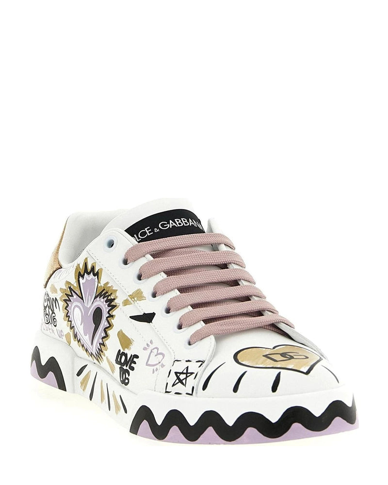 Dolce & Gabbana Sneakers in multicolor, Calfskin Leather — view 2