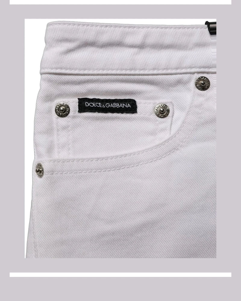 Dolce & Gabbana Denim Short in white, Cotton — view 7