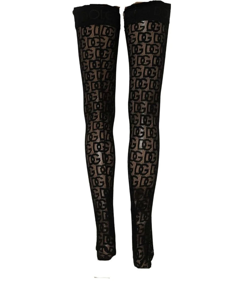 Dolce & Gabbana Hold Up Sock in black, Nylon — view 4