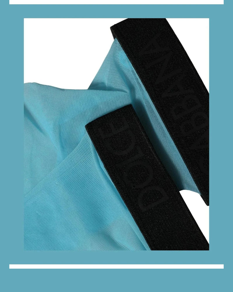 Dolce & Gabbana Hold Up Sock in blue, Nylon — view 5