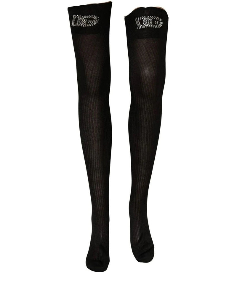 Dolce & Gabbana Hold Up Sock in black, Viscose — view 5