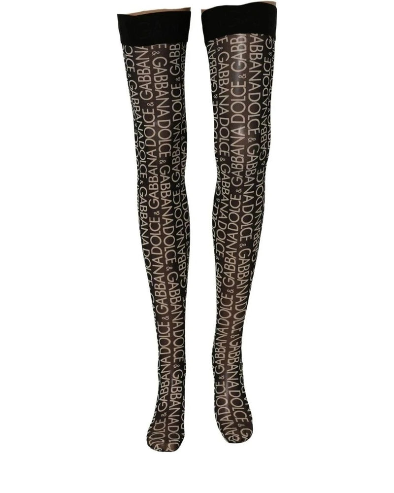 Dolce & Gabbana Hold Up Sock in black, Nylon — view 2